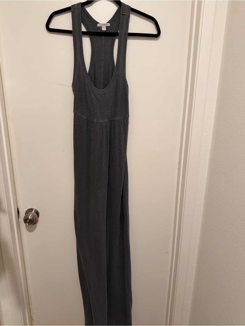 James Perse Charcoal Gray Maxi Racerback Dress